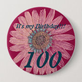それは私の誕生日です!! 100th誕生日を開花して下さい 缶バッジ (正面)