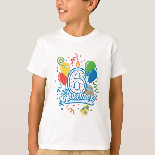 それは私の誕生日です! 6人の歳の男の子ティー Tシャツ (正面)