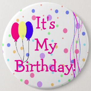 それは私の誕生日の気球です 缶バッジ