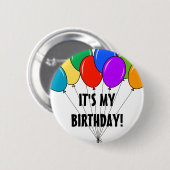 それは私の誕生日の気球ボタン|のカスタムなバッジです 缶バッジ (正面&裏面)
