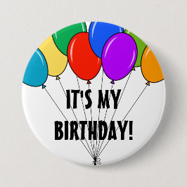 それは私の誕生日の気球ボタン|のカスタムなバッジです 缶バッジ