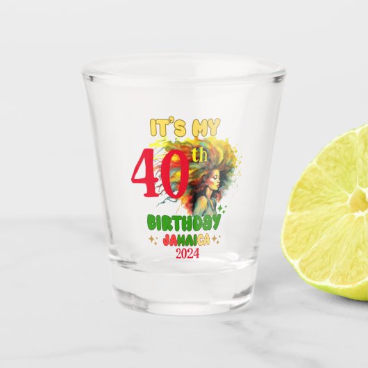 それは私の誕生日ジャマイカガールパーティーバケーションチームだ ショットグラス (正面)