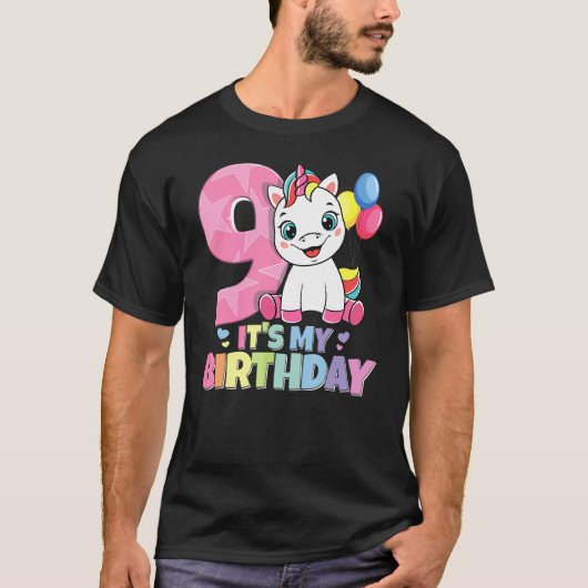 それは私の誕生日第9の誕生日女の子の女の子9年2013 Un Tシャツ (正面)