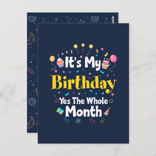 それは私の誕生日Yesまる月の招待状 ポストカード (正面/裏面)
