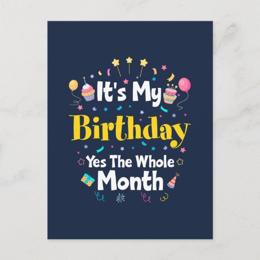 それは私の誕生日Yesまる月の招待状 ポストカード (正面)