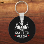 それは私の顔おもしろいにPresiのためにKamala Harris投票 キーホルダー (正面)