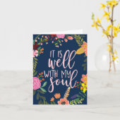 それは私の魂、賛美歌、聖書、引用文と共に良い カード (黄色い花)