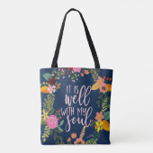 それは私の魂、賛美歌、聖書、引用文と共に良い トートバッグ (裏面)