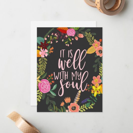 それは私の魂、賛美歌、聖書、引用文と共に良い ノートカード (正面/裏面インサイチュ)