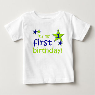 それは私の1枚の最初誕生日の乳児のTシャツです ベビーTシャツ