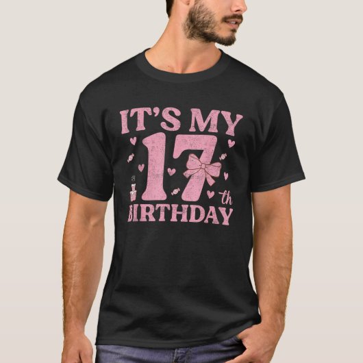 それは私の17誕生日審美的ピンクボウコケットだ Tシャツ (正面)