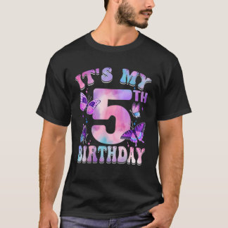 それは私の5番目の誕生日蝶テーマ5歳Pa Tシャツ