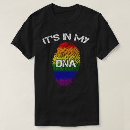 それは私のDNAのおもしろいな指紋LGBTの虹の色です Tシャツ