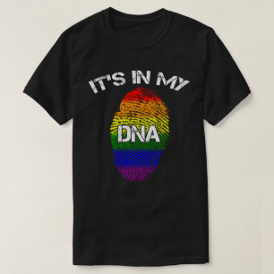 それは私のDNAのおもしろいな指紋LGBTの虹の色です Tシャツ