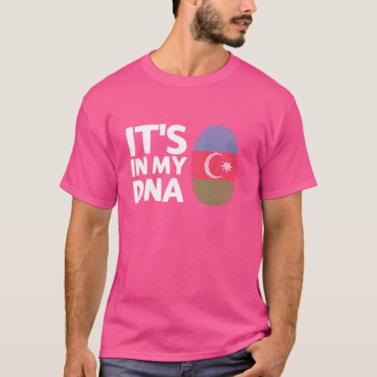 それは私のDNAアゼルバイジャン国旗の指紋にある Tシャツ (正面)