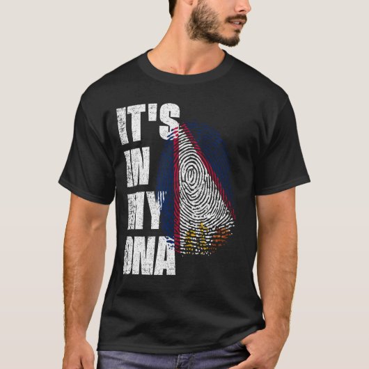 それは私のDNAアメリカのサモア国旗の中にある Tシャツ (正面)