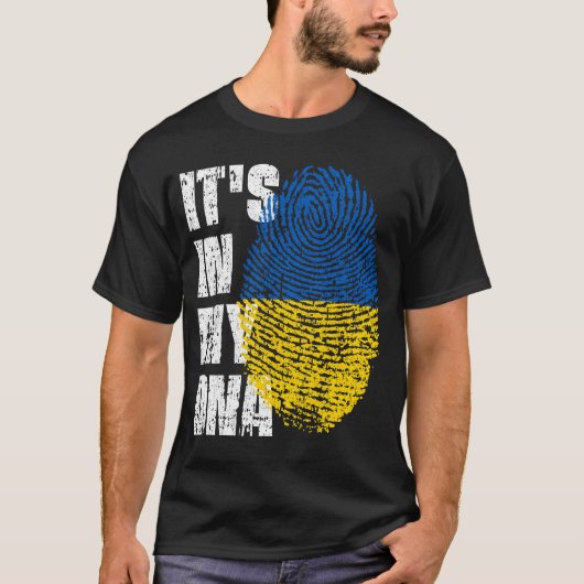 それは私のDNAウクライナ国旗の男の子の女の子ギフトにある Tシャツ (正面)