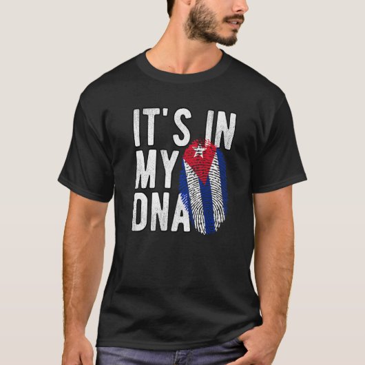それは私のDNAキューバ国旗の指紋にある Tシャツ (正面)