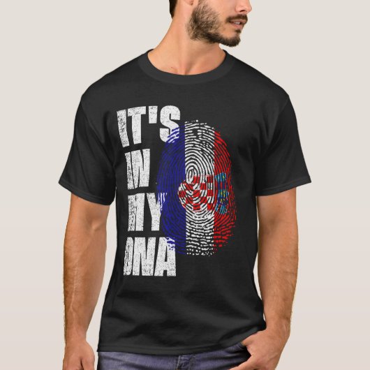それは私のDNAクロアチア国旗の中にある Tシャツ (正面)