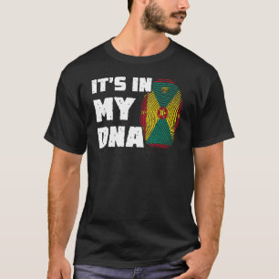それは私のDNAグレナダのフラグ指紋男性の女性の中にある Tシャツ
