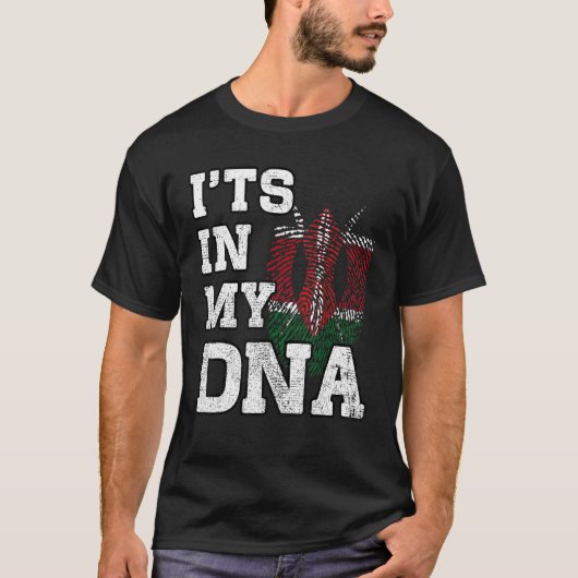 それは私のDNAケニア指紋ケニア誇りを持った国旗にある Tシャツ (正面)