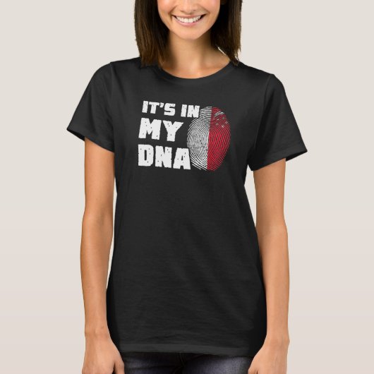 それは私のDNAシンガポールのフラグ指紋男性Womeにある Tシャツ (正面)