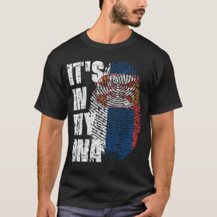 それは私のDNAセルビア国旗の男の子の女の子のギフトにある Tシャツ
