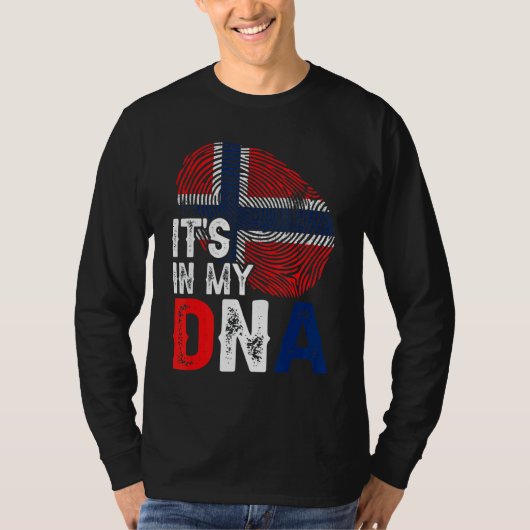 それは私のDnaノルウェー国旗の指紋愛国心にある Tシャツ (正面)