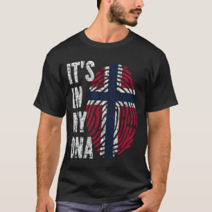 それは私のDNAノルウェー国旗の男性の女性の子供 Tシャツ
