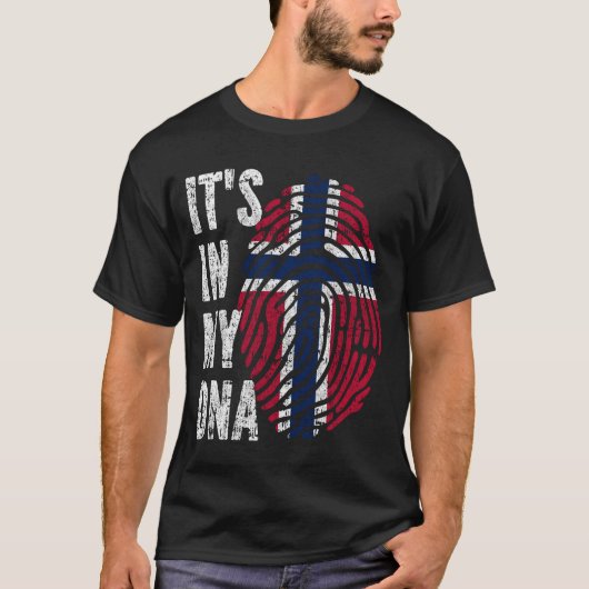 それは私のDNAノルウェー国旗の男性の女性の子供 Tシャツ (正面)