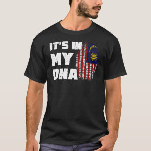 それは私のDNAマレーシア国旗の指紋男性の女性の中にある Tシャツ