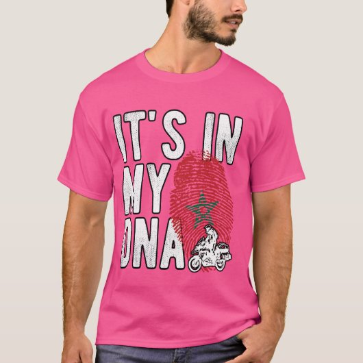 それは私のDNAモロッコ国旗モロッコのオートバイriにある Tシャツ (正面)