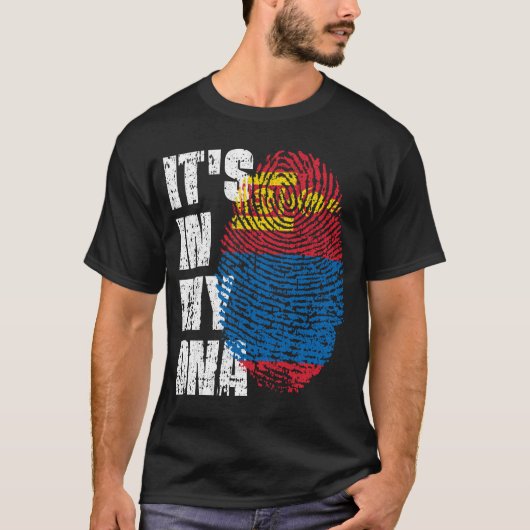 それは私のDNAモンゴル国旗の男の子の女の子ギフトにある Tシャツ (正面)
