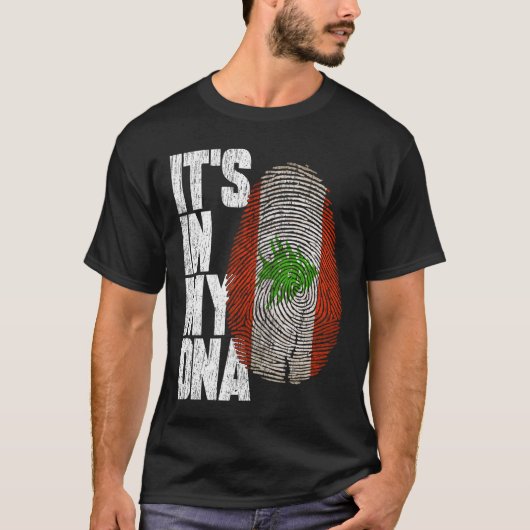 それは私のDNAレバノン誇りを持った国旗にある Tシャツ (正面)