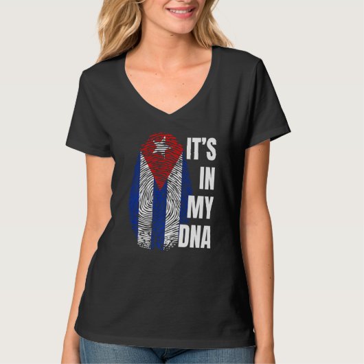 それは私のDna指紋キューバ国旗の中にある Tシャツ (正面)