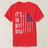 それは私のDNA統一された州旗アメリカのラグランにある Tシャツ (デザイン正面)