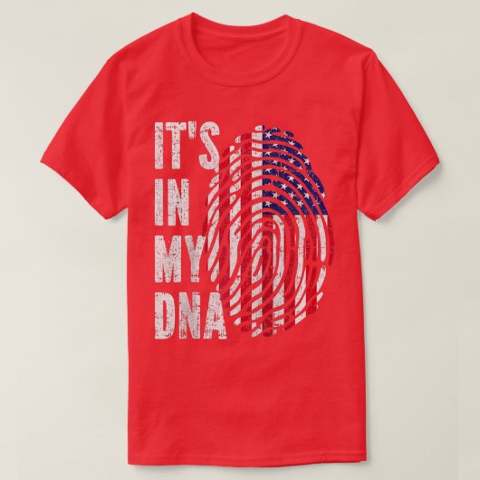 それは私のDNA統一された州旗アメリカのラグランにある Tシャツ (デザイン正面)