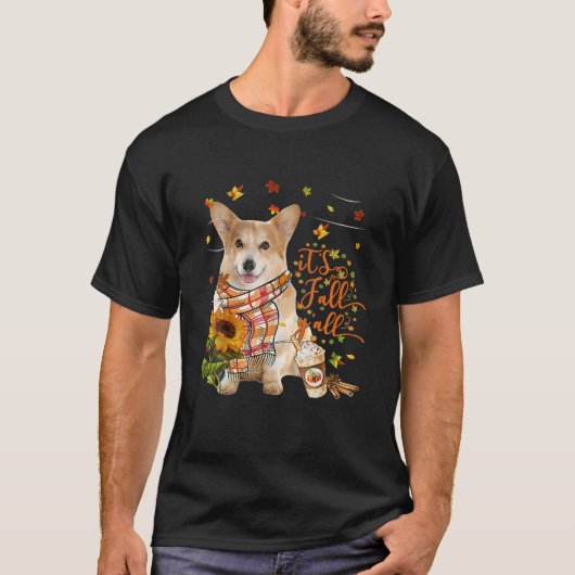 それは秋YすべてのCorgi Dog Thanksgivingハロウィーン Tシャツ (正面)