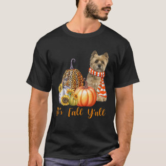 それは秋Yオールケアンテリアードドッグレオパンプキン Tシャツ