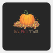 それは秋Y'allかわいいカボチャ秋の木の秋Leav スクエアシール (正面)