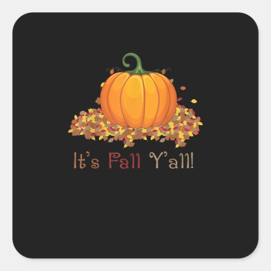 それは秋Y'allかわいいカボチャ秋の木の秋Leav スクエアシール (正面)
