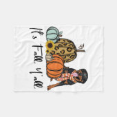 それは秋Y'allイエローロットワイラードッグレオパポンプ フリースブランケット (正面(横))