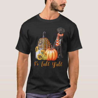 それは秋Y'allグレートダーンドッグレオパパンプキンファル Tシャツ