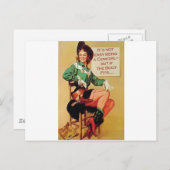 それは簡単ではなく女性のカーボーイもしがフィット ポストカード (正面/裏面)