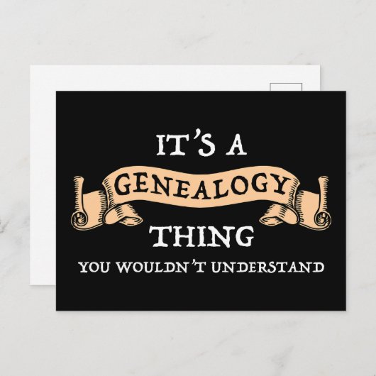 それは系図学の事だ – あなたは理解しないだろう ポストカード (正面/裏面)