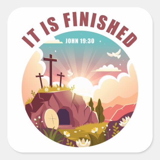 それは終わったキリスト教の過ぎ越しのイースター スクエアシール (正面)
