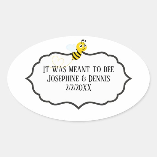 それは結婚式の引き出物ブライダルシャワー 楕円形シール (正面)