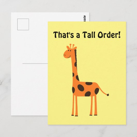 それは背の高いオレンジキリンおもしろいアニメだ ポストカード (正面/裏面)