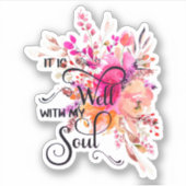 それは良いピンクとオレンジのフローラフレームのシール シール (正面)