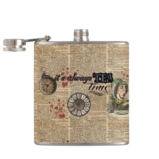 "それは茶時間"帽子屋辞書の芸術常にです フラスク (オープン)